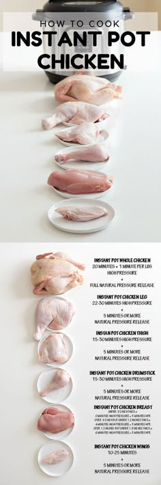 the instructions for how to cook instant pot chicken are shown in this advertise