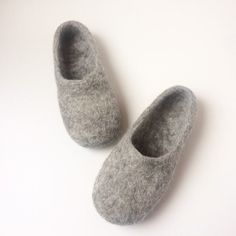 Felted women slippers, felted wool slippers, felt wool slippers, house shoes, felt women's slippers, grey shoes. Handmade to order. Natural sheep wool slippers were felted by me, using wet felting method. I use only water and olive soap. Slippers has leather sole, it is been sewn by hand. Keep in mind that colors may vary slightly from monitor to monitor. Slippers are made to order and will be ready to ship in 10-14 days. Women's sizes US 4- Eur35- UK2- 8.1875inch- 20.8cm US 4.5- Eur35- UK2.5- 8 Felt Wool Slipper, Felted Wool Slippers, Grey Slippers, Slippers Womens, Wool Slippers, Women Slippers, Shoes Handmade, Felt Wool, Grey Shoes