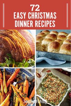 twelve christmas dinner recipes with text overlay