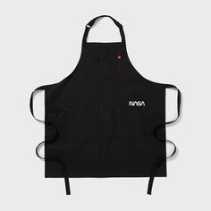 an apron with the nasa logo on it, and two straps hanging from each side