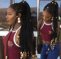 Pinterest @teethegeneral Cute Braided Hairstyles, Beautiful Braids, Girls Braids, Box Braids Hairstyles, Twist Braids, African Hairstyles, Black Girls Hairstyles