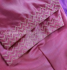 Aari Work For Short Sleeves, Maggam Work For Purple Blouse, Simple Aari Thread Work Blouse Design Pink, Simple Maggam Works On Pink Blouse, Lotus Maggam Work Designs, Violet Colour Maggam Work Blouses