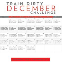 the train dirty december challenge calendar