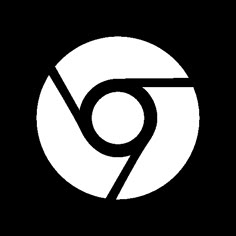 a black and white logo with the letter g in it's center, on a dark background