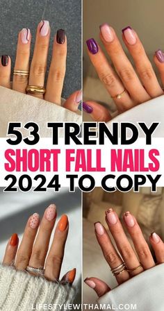 September Nails Short Round, Nails Fall 2024 Short, Trending Fall Nails Short, Cutest Fall Nails, Short Nails Design Ideas 2024 Autumn, Fall Nails Inspiration Short, Fall Design Nails Short, Gel Manicure Inspiration, Autumn Gel Nails 2024