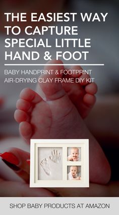 a baby's hand and foot print with the words, the easy way to capture special