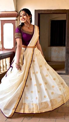 Kasavu Lehenga, Kerala Skirt And Top Designs, Kerala Style Skirt And Top