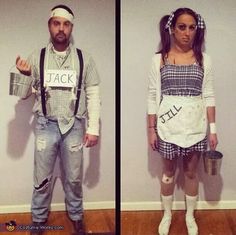 two people dressed up in costumes for halloween