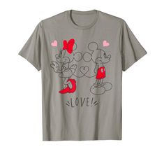 PRICES MAY VARY. Official Disney Merchandise Mickey and Minnie Valentine's Day Shirts for Women, Men, Boys, and Girls Lightweight, Classic fit, Double-needle sleeve and bottom hem Disney Attire, Mickey And Minnie Love, Mouse Silhouette, Disney Mickey And Minnie, Disney Valentines, Disney T, Mickey And Minnie, Disney Tshirts, Love Hearts