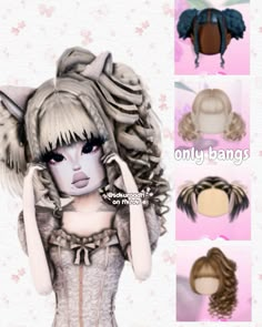 some cutesy hair combos for u #dresstoimpress Dti Hair Combos Free, Hair Combos Dti, Dti Hairs, Dress To Impress Hair Combos, Funny Puns For Kids, Gyaru Hair, Dti Codes, Cute Iphone Wallpaper Tumblr, Dti Hacks