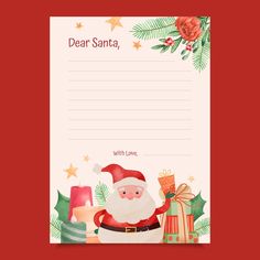 a christmas letter with santa clause and presents