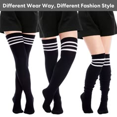 Extra Long Warm Knit Striped Thigh Highs Leg Warmers丨Moon Wood Am I Trans, Striped Thigh Highs, Clothes Drawing Reference, Striped Leg Warmers, Thigh High Leg Warmers, Helpful Websites, Plus Size Tights, Black And White Color Scheme, Clothes Drawing