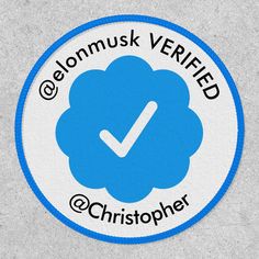 a blue and white circular sticker with the words celonmusk verified on it