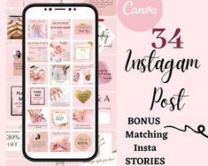 Pink Canva Instagram Templates and Stories | Beauty Social Media Posts will upgrade your business with a Consistent look by Pink branding kits, Promotional posts, Quote, and other templates for high engagement.  Our products are guaranteed to bring you a consistent feed, boost your followers, convert your followers into your customers and save you significant time. 
#ideatemplate #businesstemplate #instagramfeed
#socialmediamarketing #instagrampost #instagramstory #engagingpostssocialmedia Pink Branding, Branding Kits