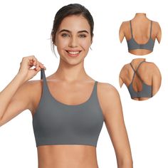 PRICES MAY VARY. BALEAF Sweatleaf Collection - Sports Bra: Ultra Stretch & Comfort, made of 69% nylon 31% spandex smooth fabric for light - support activities. Easy On-and-Off: Our wireless bras have 3 rows of hook-and-eye closure to ensures you can customize your fit, making this comfy bra easy to put on and to take off. Upgraded Padded Bras: Our square neck sports bra features a semi-molded waterdrop cup design, offering excellent breast support without deformation or shifting. The 3D mold ens Workout Bra, Best Sports Bras, Comfy Bra, Playing Golf, Yoga Bra, Everyday Bra