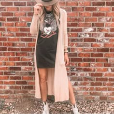 Reposhing This Item I Purchased From @Calibohovibes. Love It, But It’s Tiny! Junior Size . Questions? Leave A Comment Below! Rocker Chic Dresses, Rocker Chic Style, Boho Rocker, Egirl Outfits, Rock'n Roll, Rocker Chic, Mini Shirt Dress, Tee Dress, Trending Dresses