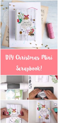 christmas mini scrapbook with instructions to make it