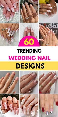 👰💅 Elegant Bridal Nail Designs for Your Special Day! Bridal Nails Wedding Elegant White Pink, Bling Wedding Nails, Nails White And Pink, White And Pink Nails, Pink Nails Almond, Gorgeous Bridal Makeup