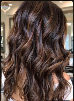 Highlights On Darker Hair, Bayalage Brunette Chocolate, Chocolate Lowlights Brunettes, Full Highlights For Dark Hair Brown, Chocolate Brunette Balayage, Mocha Brown Hair Balayage, Espresso Martini Brunette Hair, Lowlights For Dark Brown Hair, Dark Highlights On Brown Hair