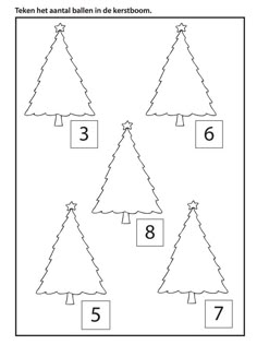 christmas tree worksheet for kids to learn numbers