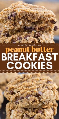 Start your day right with The Best Peanut Butter Breakfast Cookies! Ideal for an easy healthy breakfast, these cookies are made with whole wheat flour, oats, flax, egg, peanut butter, and a sprinkle of mini chocolate chips. Healthy never tasted so good! Peanut Butter Desserts Easy, Peanut Butter Breakfast Cookies, Peanut Butter Breakfast, Peanut Butter Snacks, Flax Egg, Peanut Butter Desserts, Butter Recipes, Best Peanut Butter, Easy Peanut Butter