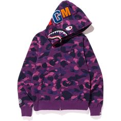 Bape Shark Hoodie, Bape Jacket, Double Hoodie, Bape Shark, Bape Hoodie, Shark Hoodie, Hoodie Purple, Purple Camo, Purple Hoodie