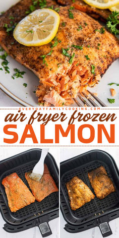 Looking for a quick weeknight dinner? Try this foolproof Air Fryer Frozen Salmon recipe! With omega 3s, fatty acids, Dijon mustard, cayenne pepper, olive oil, and lemon juice, it’s an easy, healthy main course idea. Make it tonight and enjoy! Easy Air Fryer Salmon, Air Fryer Recipes Videos, Salmon Grilled, Air Fryer Fish Recipes, Actifry Recipes, Fry Box, Air Fryer Salmon, Daily Protein, Air Fryer Fish