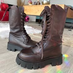 Free People Jones Lug Sole Lace Up Boots -Gently Worn Once - Selling Bc I Don’t Wear Them Enough -Fit: Mid-Calf Length, Fitted To Calf - No Defects - Brand New Condition - Originally $200 - Leather - No Smoking Home Features: Combat Boot Style, Buttery Smooth Leather Fabrication, Zipper And Lace-Up Closure, Loafer-Style Stitched Details, Lugged Platform Rubber Sole Combat Boots Style, Loafer Style, Lace Up Combat Boots, Boot Style, Boots Winter, Loafers Style, Free People Shoes, Combat Boot, Winter Boots Women