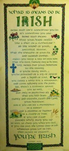 an irish blessing poster with the words you're irish