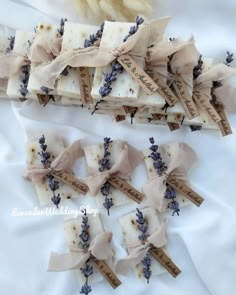 lavender bar soaps with tags on them