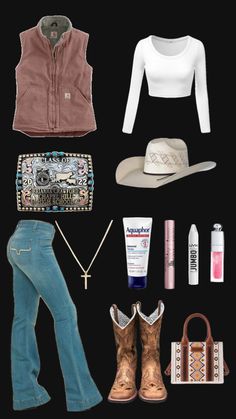 Country Women Outfits, Casual Rodeo Outfits, Women Western Outfits, Aesthetic Country