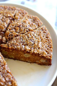 a close up of a pie on a plate