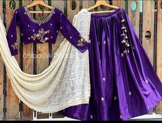 Plain Chaniya Choli Designs, Purple Chaniya Choli, Purple Choli, Exclusive Saree Blouse Designs, Basic Blouse Designs, Chaniya Choli Designs, Blue Blouse Designs, Simple Lehenga, Long Frock Designs