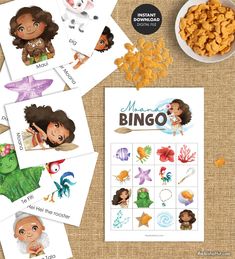 the printable game for children to play with their favorite characters