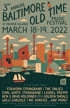 an event poster for baltimore's old time music festival