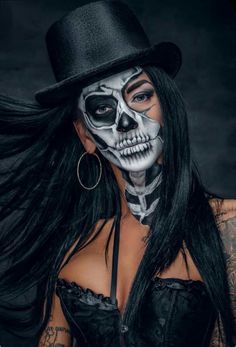 Skull Makeup Ideas, Makijaż Sugar Skull, Sugar Skull Makeup Tutorial, Halloween Costume Couple, Skull Makeup Tutorial, Halloween Make-up Looks, Skeleton Makeup