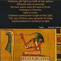 Egyptian Quote, Emerald Tablets Of Thoth, Darkness And Light, Ancient Egypt Gods, African Spirituality, Awakening Quotes, Akashic Records