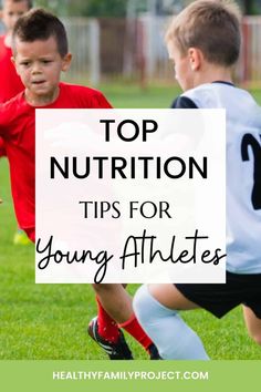 Top Nutrition Tips for Young Athletes | Check out these Top Nutrition Tips for Young Athletes to help fuel them with a balanced diet and hydration to help them perform their best. | Healthy Family Project #athletes #kids #sports #hydration #nutrition Young Athlete Meal Plan, Foods For Athletes, Athlete Meals, Healthy Sport Snacks, Soccer Food, Wrestling Diet, Nutrition For Athletes, Sport Snacks