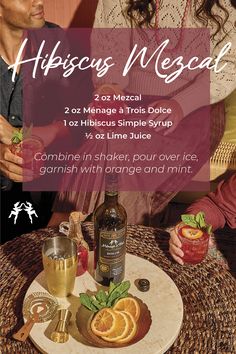 Add a bit of fruity fizz to your day with Ménage à Trois' Hibiscus Mezcal, the perfect wine cocktail for any occasion. Blended with the flavors of hibiscus syrup, blood orange juice, and sweet wine, a splash of our red Sweet Collection Dolce adds the pop you need in both taste and color. Celebrate Hispanic Heritage Month with this vibrant and unique cocktail mix. Low Calorie Sangria, Sweet Red Wine, Hibiscus Syrup, Blended Cocktail, Sweet Red Wines, Mezcal Cocktails, Blood Orange Juice