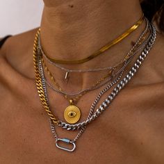 18K Gold-Plated Stainless Steel Nickel-Free Lead-Free Hypoallergenic Lobster Clasp ﻿15" 17" Chain 2" Extender Water Resistant Mixed Jewelry Style, Dope Jewelry Accessories, Silver Gold Jewelry, Hypoallergenic Jewelry, Classy Jewelry, Handmade Jewelry Designs