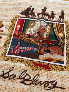 Authentic and genuine vintage Hermès 100% silk scarf. Hand-rolled edges, pristine other than the one blemish to the edge shown in photo #8. It has the Salzburg Germany and musical theme with incredible graphics and details as this designer is well known for in his wearable silk art! Measures 35 inches square. Sewn-in label intact. Amazing piece! Smoke-free home! Thank you so much for visiting! African Head Scarf, Personalized Scarves, Burgundy Scarf, Musical Theme, Plaid Blanket Scarf, Hand Knit Scarf, Silk Art, Vintage Hermes, Unique Holiday Gifts