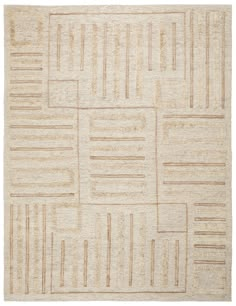 a beige rug with squares and lines on it