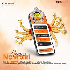 HAPPY NAVARATRI Hair Poster Design, Phone Ads, Realistic Flower Tattoo, Thailand Pictures, Lord Durga, Typographic Poster Design