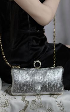 $47.70 - Elegant Silver Gray Glitter Classy Small Evening Shoulder Bag Purse For Women - Sparkle shiny glitter pink color with natural crystal stones and ring. We offers FREE SHIPPING worldwide and FREE RETURNS. Louis Vuitton Twist Bag, Natural Crystals