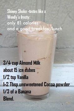 Wendy's Frosty, Super Healthy Smoothie Recipes, Easy Healthy Smoothie Recipes, Super Healthy Smoothies, Frappe Recipe, Drinks Smoothies, Mix Drinks, Healthy Superfoods