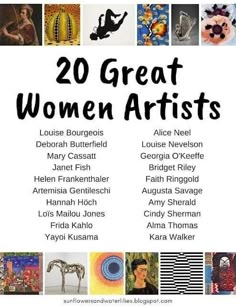 the poster for 20 great women artists