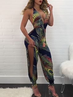 Halter Jumpsuit, Jumpsuit Trousers, African Fashion, Fashion Prints