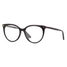 Step into the world of luxury and style with the Gucci GG0093O 001 Black 53mm eyeglasses, exclusively available at OSSA FRAMES. This iconic pair features a sleek black frame made from high-quality plastic, exuding sophistication and elegance. The classic cat eye style of these glasses adds a touch of glamour to any outfit, making them the perfect accessory for the modern fashionista. The clear demo lenses provide a crisp and clear vision, while the 53mm lens socket width ensures a comfortable fi Gucci Eyeglasses, Luxury Eyewear, Face Shapes, Black Frame, Sleek, Timeless Fashion, Lenses, Perfect Fit, Comfort Fit