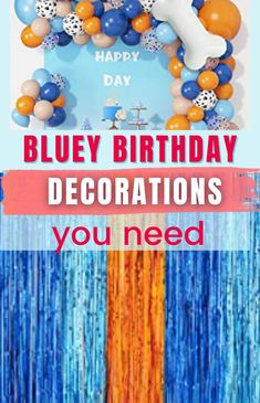 Bluey Birthday Party decorations Bluey Theme Birthday Party Decorations, Bluey Birthday Party Backdrop, Bluey Party Decor, Diy Bluey Party Decorations, Diy Bluey Birthday Decorations, Bluey Decorations, Bluey Birthday Party Decorations, Bluey Birthday Decorations, Bluey Themed Birthday Party