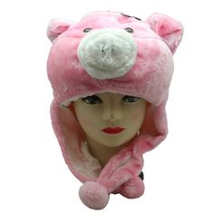 Oink oink! ; Plush pig hat; Made from polyester fiber; Elongated side flaps that cover ears and the side of the face; Great for cold winter mornings; Measures 9in (23cm) wide and 14in (35cm) long Size: One Size.  Color: Multicolor.  Gender: unisex.  Age Group: adult. Fishing Bucket Hat, Slouchy Beanie Hats, Floral Bucket Hat, Minnie Mouse Costume, Plush Hat, Kids Bucket Hat, Mouse Costume, Felt Cowboy Hats, Bunny Hat